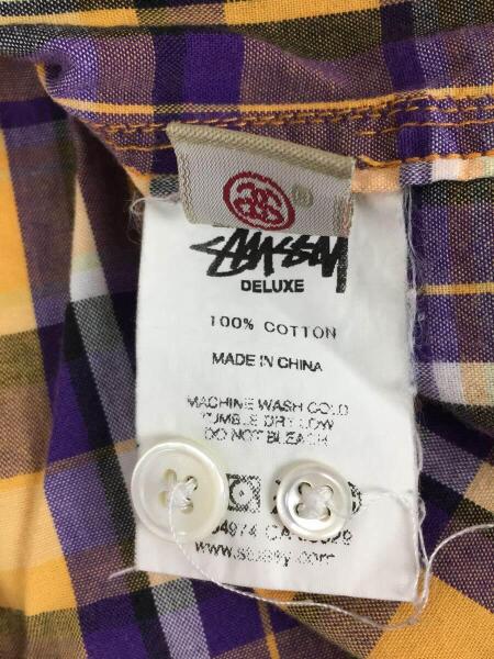 STUSSY(ステューシー) / 長袖シャツ/M/コットン/パープル/イエロー 