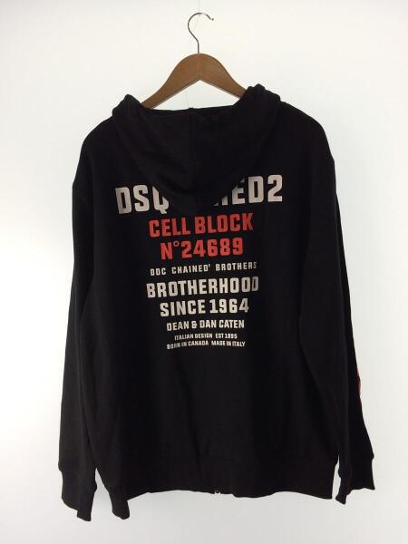 DSQUARED2(ディースクエアード) / ジップパーカー/XL/コットン/BLK 