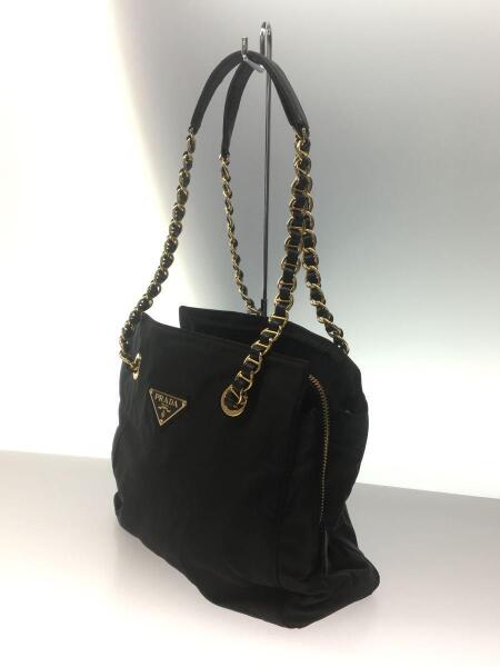 PRADA(プラダ) / B4394/チェーンショルダー/トートバッグ/ナイロン/BLK 
