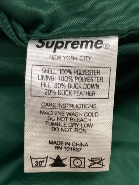 Supreme(シュプリーム) / ダウンジャケット/XL/ポリエステル/グリーン