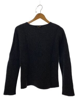 美品/ Drawer ドゥロワー 6513-199-0971 カシミア混 7G天竺編みクルーネックニットセーター/ トップス 2 パープルグレー レディース