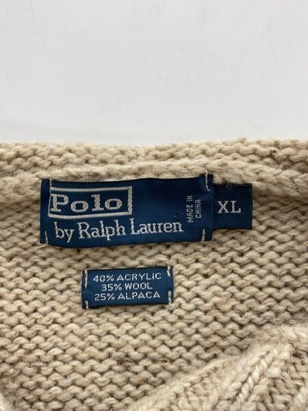 POLO RALPH LAUREN / ニット・セーター(厚手)/XL/アクリル/ベージュ/無地/ニットパーカー/フーディーニット POLO RALPH LAUREN(ポロラルフローレン) / ニット・セーター(厚手)/XL
