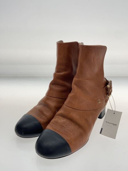 CHANEL(シャネル) / ショートブーツ/37.5/ブラウン/レザー/G29423