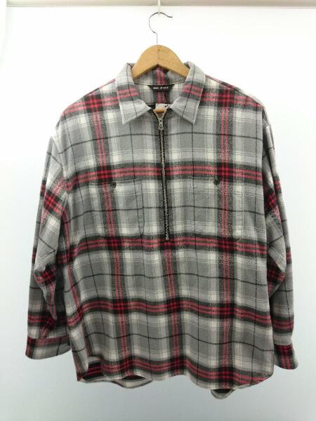 VAINL ARCHIVE ジッププルオーバーグレーチェック