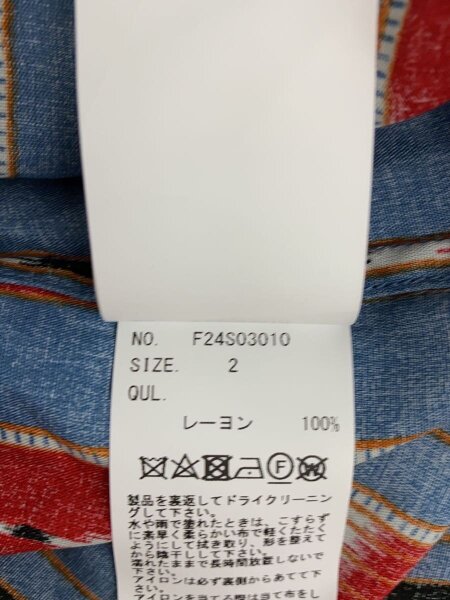 FACCIES / 半袖シャツ/2/レーヨン/BLU/総柄/F24S03010 FACCIES(ファッチーズ) / 半袖シャツ/2/レーヨン/BLU/総柄/F24S03010