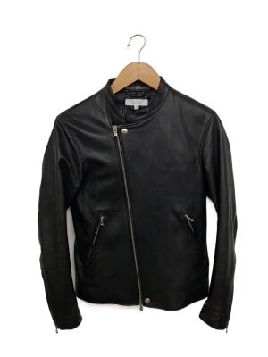 BEAUTY&YOUTH UNITED ARROWS / Padded Goatskin Biker Jacket/レザージャケット・ブルゾン/L/山羊革/BLK BEAUTY&YOUTH UNITED ARROWS(ビューティーアンドユースユナイテッド