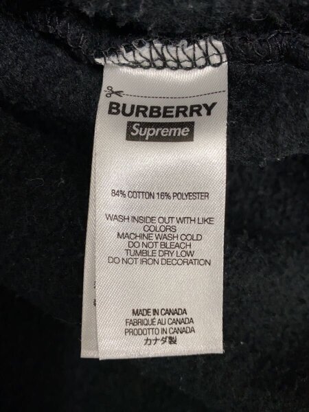 Supreme(シュプリーム) / パーカー/M/コットン/BLK/BURBERRY
