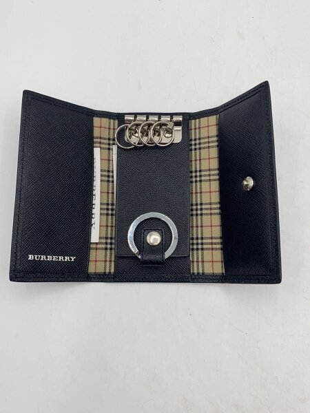 レディース BURBERRY キーケース BLK 4連 レザー