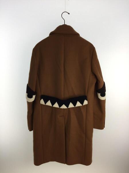 FENDI フェンディ カシミヤ ウール ステンカラーコート ネイビー 紺