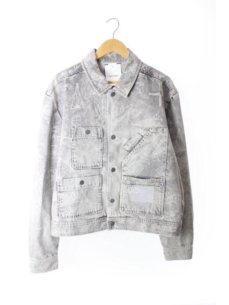 RASSVET(PACCBET)(ラスベート) / Gジャン/L/GRY/総柄/hand drawing 