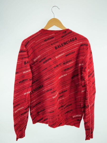 BALENCIAGA / ニット・セーター(厚手)/XS/ウール/レッド/総柄/202801107 BALENCIAGA(バレンシアガ) / ニット・セーター(厚手)/S/ウール/RED/総