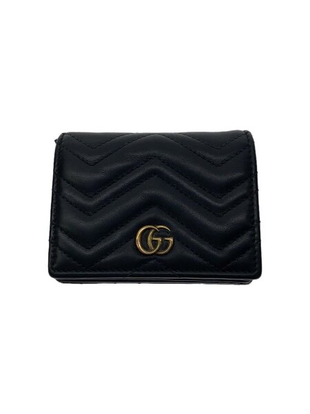 GUCCI(グッチ) / 2ツ折サイフ_GGマーモント_キルティング/レザー/BLK 