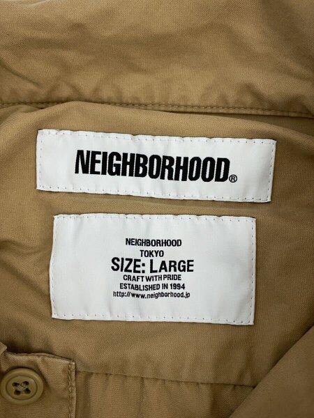 NEIGHBORHOOD / 長袖シャツ/L/コットン/BEG/プリント/192AQNH-SHM04 NEIGHBORHOOD(ネイバーフッド) / 長袖シャツ/L/コットン/BEG/プリント