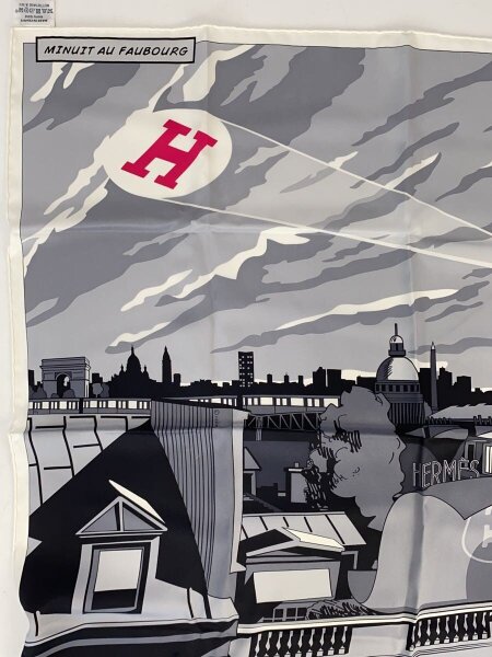 HERMES(エルメス) / カレ65/MINUIT AU FAUBOURG/スカーフ/シルク/GRY