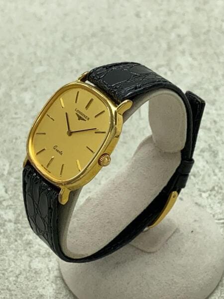 クォーツ腕時計⁄アナログ⁄レザー⁄GLD⁄BLK⁄SS⁄960-SWISS-3229