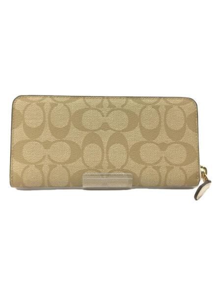 COACH(コーチ) / 長財布_シグネチャー/レザー/BEG/総柄/レディース 