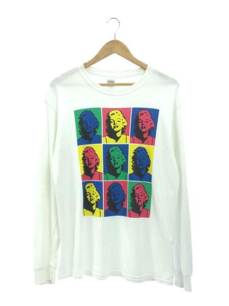 GILDAN(ギルダン) / マリリンモンロー長袖Tシャツ/M/コットン/WHT/総柄 