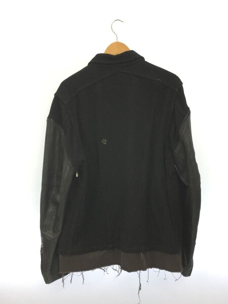 gilet(ジレ) / レザー切替し/スタッズ/リメイク/カットオフ加工 