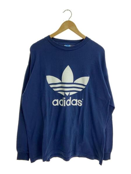 adidas アディダス 長袖Tシャツ トレフォイルロゴ 刺繍ロゴ 白 青 