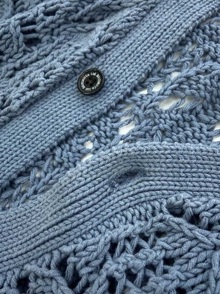 DAIRIKU / Hand Knitting Cardigan/カーディガン(薄手)/FREE/コットン/BLU/21SS K-4 DAIRIKU(ダイリク) / Hand Knitting Cardigan/カーディガン(薄手)/FREE