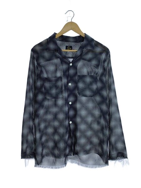 ベルサーチ　シースルーブラウス　美品 VERSARCE COUTURE シースルー 長袖 トップス ブラック 真っ黒 長袖 黒人