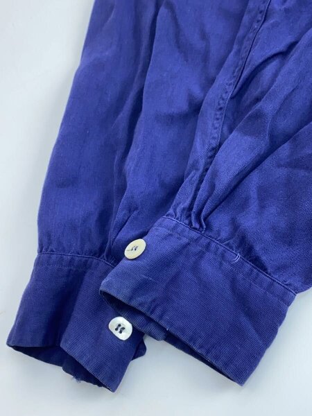 MANHATTAN / 60s/シェルボタン/ハンドステッチ/レーヨンシャツ/長袖シャツ/L/レーヨン/NVY/無地 MANHATTAN(マンハッタン) / 60s/シェルボタン/ハンドステッチ/レーヨン