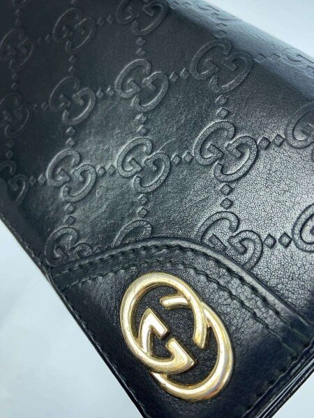GUCCI(グッチ) / 長財布_インターロッキングG_GGキャンバス/レザー/BLK