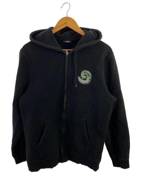 STUSSY(ステューシー) / ジップパーカー/M/コットン/ブラック/プリント 