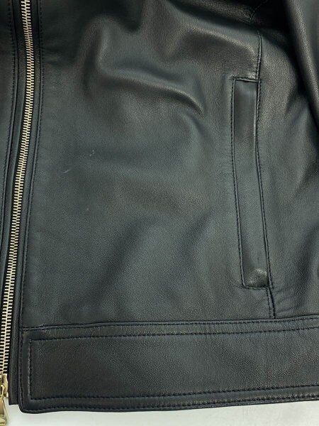 EMMETI(エンメティ) / シングルライダースジャケット/48/羊革/BLK