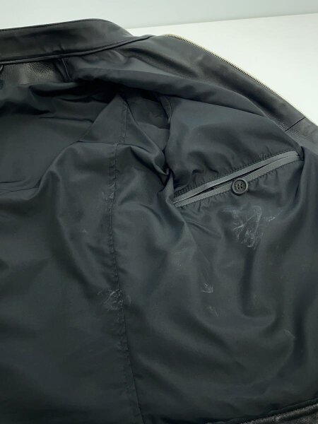 EMMETI(エンメティ) / シングルライダースジャケット/48/羊革/BLK