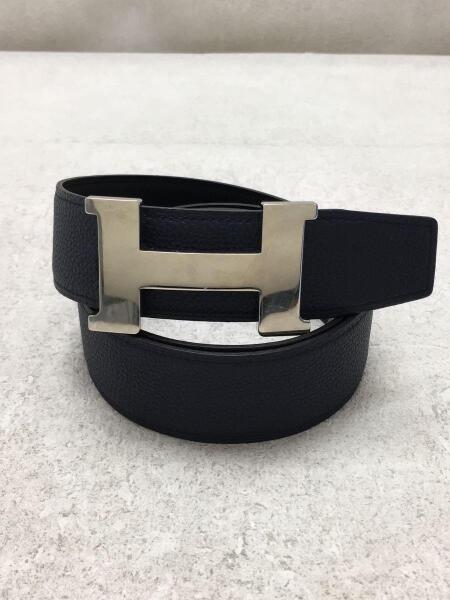 HERMES◇ベルト/レザー/NVY/メンズ/コンスタンス/Hベルト/Y刻印