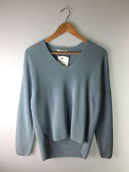 AURALEE(オーラリー) / 18SS/SUPER HARD TWIST RIB KNIT V-NECK/0 