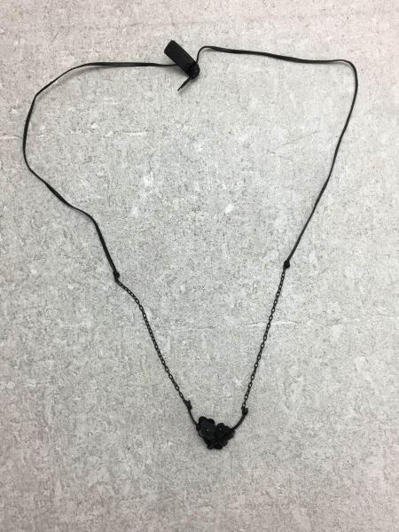 PRADA(プラダ) / フラワーデザインレザーネックレス/レザー/BLK | 中古 