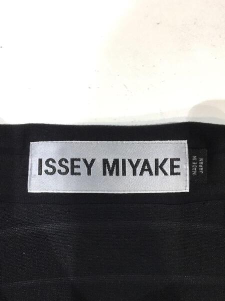 レディース ISSEY MIYAKE ブラック シースルー ボーダー テーラード 