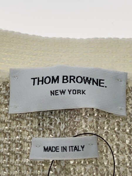 THOM BROWNE. NEW YORK / I/カーディガン(薄手)/1/リネン/IVO/チェック/WKC327A-Y7006100 THOM BROWNE. NEW YORK(トムブラウンニューヨーク) / I/カーディガン