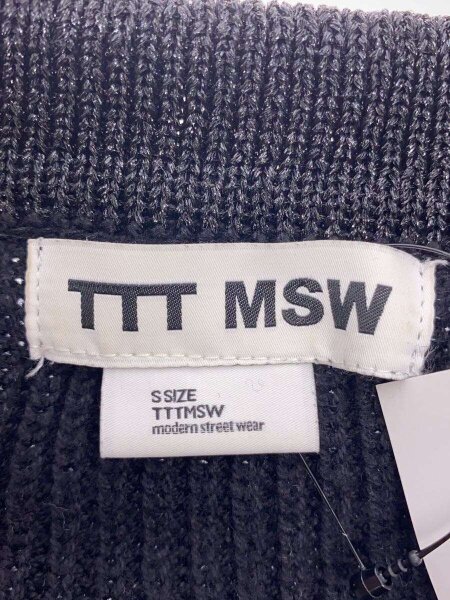 TTT_MSW(ティー) / J/24SS/ラメジップカーディガン/S/コットン/BLK/TTT 