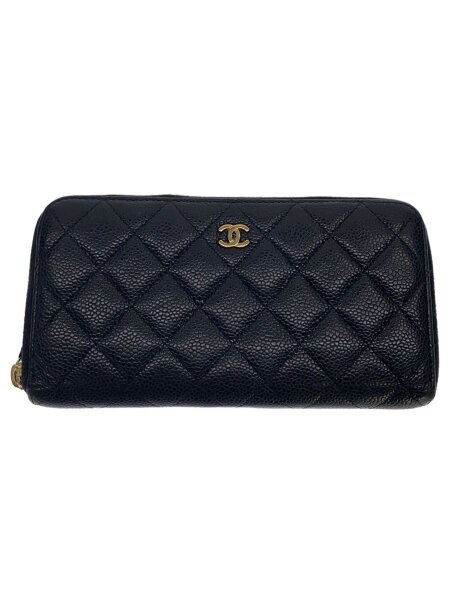 CHANEL(シャネル) / キャビアスキンマトラッセラウンドジップ 