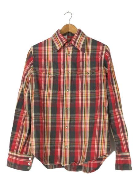 TMT ネルシャツ TMT オンブレ 長袖チェックシャツ ネオンカラー size L