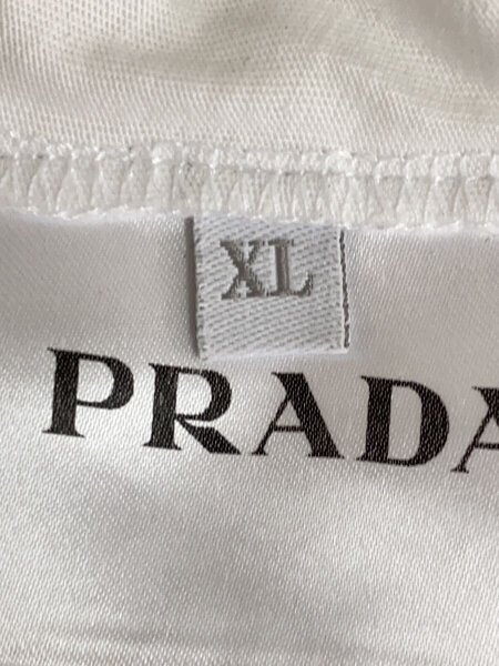 PRADA / Tシャツ/XL/コットン/WHT/UJN492 S181 ILK/ロゴプレート PRADA(プラダ) / Tシャツ/XL/コットン/WHT/UJN492 S181 ILK/ロゴ