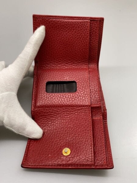 GUCCI(グッチ) / 三つ折り財布_GGマーモント/レザー/RED/レディース