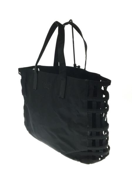 PRADA(プラダ) / 編み込みトートバッグ/ナイロン/BLK/無地 | 中古品の 