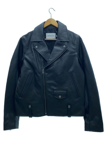 コーチ ダブルライダースジャケット レザージャケット メンズ ブラック 牛革 Mo-Laws 牛革 ダブルライダースジャケット UKタイプ メンズ ブラック S