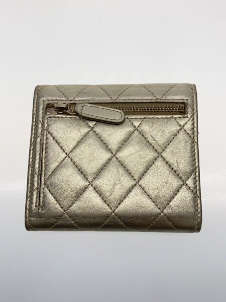 CHANEL(シャネル) / シャネル/3つ折り財布/レザー/シルバー | 中古品の 