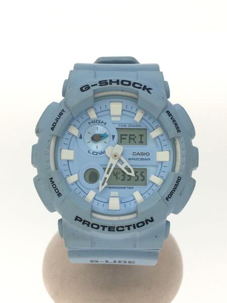 CASIO(カシオ) / クォーツ腕時計/デジアナ/ラバー/BLU/BLU/SS