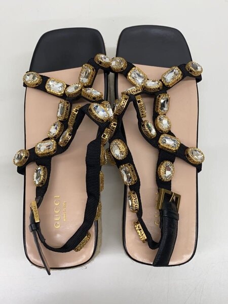 GUCCI(グッチ) / サンダル/38/ビジュー/エスパドリーユ | 中古品の販売 