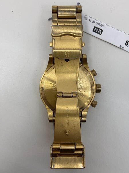 メンズ 極美品✨NIXON THE 42-20 CHRONO ゴールド 腕時計 ニクソン