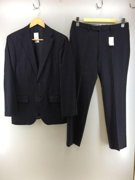 【美品】ビームスハート スーツ セットアップ ネイビー ストライプ 洗える 48 BEAMS HEART（ビームスハート）の「BEAMS HEART / ネイビーストライプ