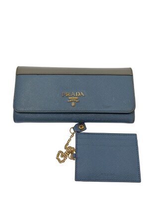 PRADA(プラダ) / 長財布/マドラス/編み込み/フラップ/ブルー// | 中古