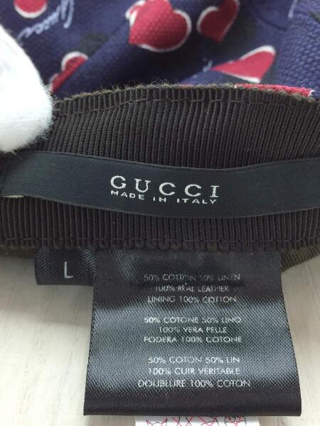 GUCCI(グッチ) / ハート柄/キャップ/L/コットン/NVY/総柄 | 中古品の 