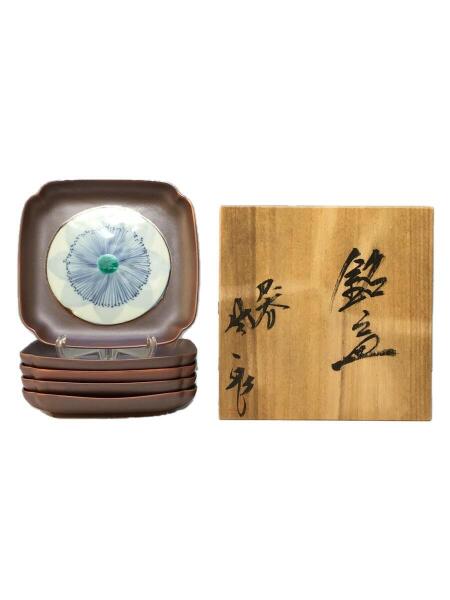 九谷焼 松本佐一 皿5枚 九谷焼 飾皿 直径30.6cm 恕泉作